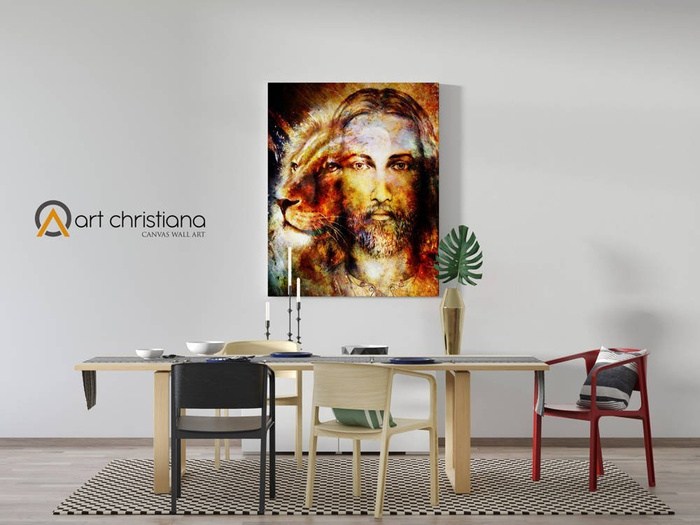 Religious painting Jesus-Lev of Judah, canvas