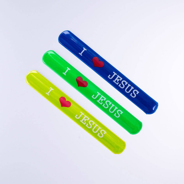 Reflective armband with the inscription I LOVE JESUS - 21 cm super flexible and durable