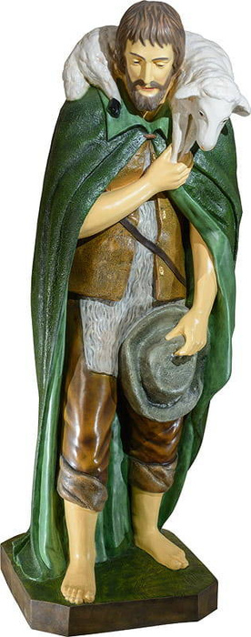 Shepherd with a sheep on his back - Nativity scene figure (160 cm)