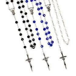 Rosary - glass - 6 mm with the image of Mary