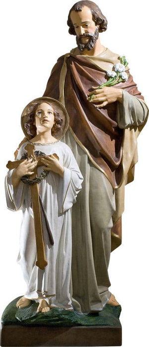 St. Joseph the Protector (with Jesus standing and lily) - Figure (150 cm)