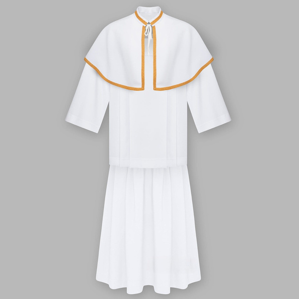 Altar boy's cape and skirt in white