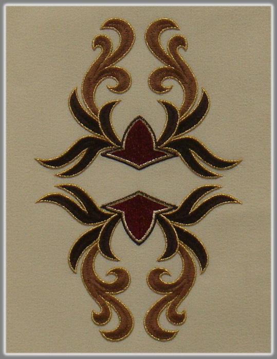 Chasuble with an image of St. Francis adoring the infant Jesus