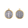 Medallion with the image of St. Benedict with ornament in gold clor