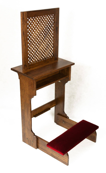 Kneeler and confessional, oak