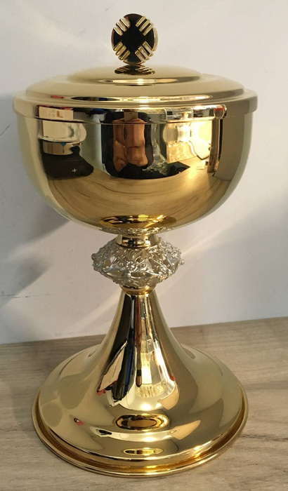 Liturgical box for storing communicants with gilded connector height 22 cm
