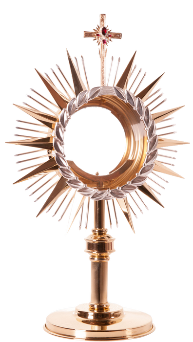    Gold-plated monstrance with a large luna 60 cm high