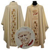 Cream chasuble with an image of John Paul II 