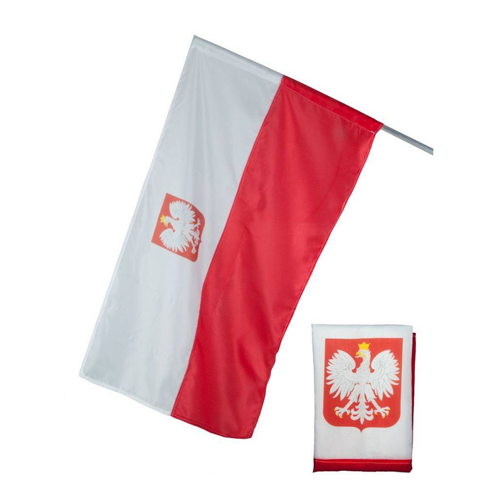 Flag of Poland with National Emblem 115 x 70 cm