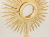 Monstrance large luna brass gilded 80 cm high