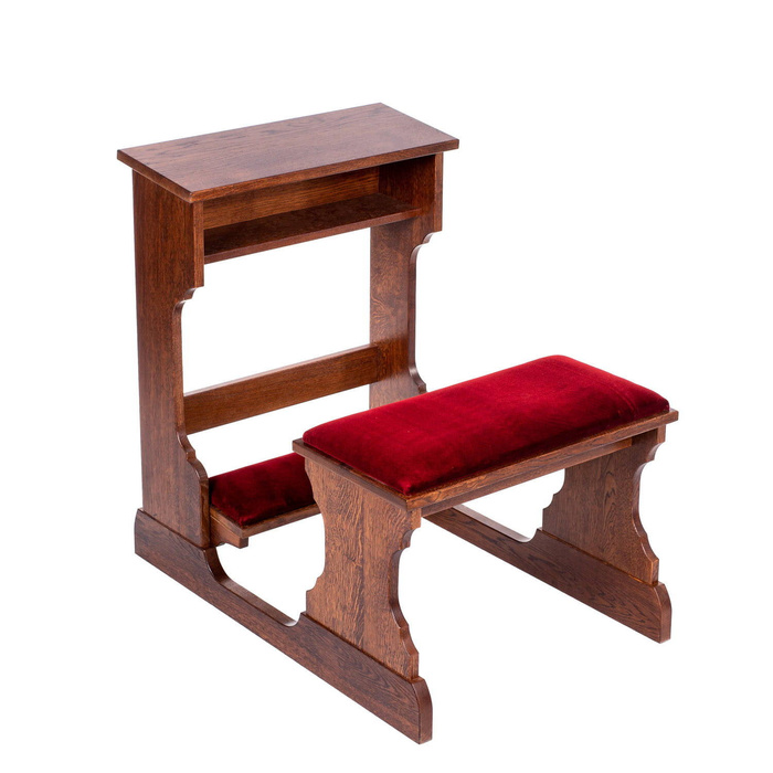 Kneeler with bench, oak